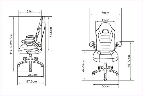 Chaise de bureau avec accoudoirs et base chromée Sepulveda look gaming