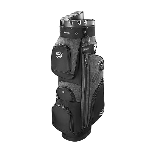 Wilson Staff Golf Bag, I Lock 3 Cart Bag, Trolley Bag, 14 Compartments for Various Golf Clubs, Black/Grey