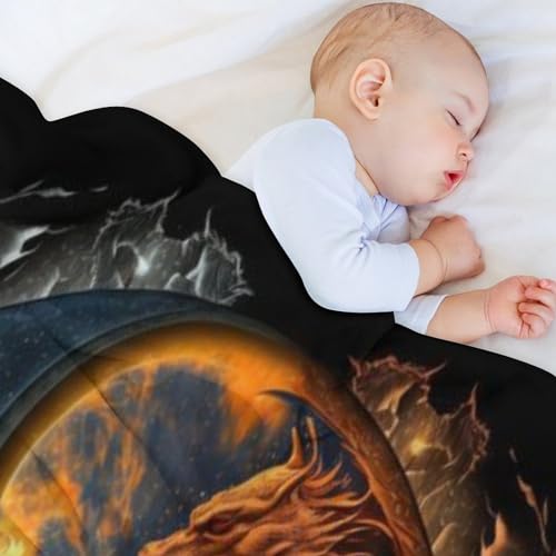 Couverture en flannel dragon douce anti-peluche plaid lit canapé - 5