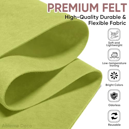 Image of Soft Felt Fabric Sheet 18 inch x 36 inch, 1.6mm Acrylic Craft Felt, Olive Green | Soft Thick Felt by The Yard, Large Precut Sheet, Nonwoven Fabric for Sewing DIY Crafts, Classroom & Home Decor