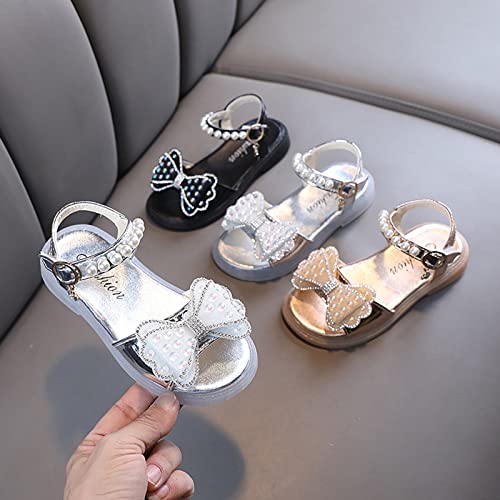 Girls Sandals Girls Summer Princess Shiny Pearl Bow Knot Shoes for Kids Children Girl Sandals Size 4 Big Girls2