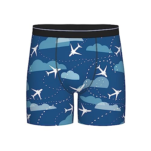 Airplane Aircraft Plane Pattern Men'S Boxer Briefs Soft Stretch Underwear Fashion Briefs For Men Teens