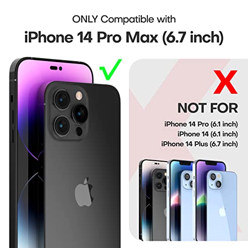 Image of TAURI for iPhone 14 Pro Max Case, with Screen Protector, Black
