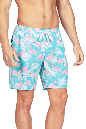 Tipsy Elves Pink Flamingo Classic Fit 7 Inch Inseam Swim Trunks For Men Size Large #TOP4