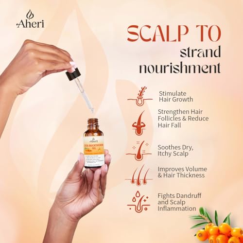 Image of Sea Buckthorn Oil 30 Ml for Face, Skin, Hair & Nails | Pure Cold Pressed | Rich in Omega 3 6 7 9 Fatty Acids Supplement | Anti Aging, Hydrating & Brightening Cold Pressed Sea Buckthorn Pulp Oil | Natural Glow, Repair & Nourishment - (Pack of 1)