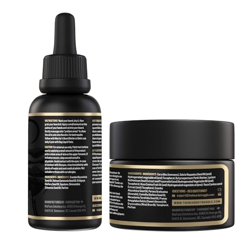 The Beard Struggle Warrior’s Beard Balm & Night Liquid Elixir Beard Oil Bundle Moisturizing, & Healthier Beard Growth - Gold Collection - Valhalla's Gates image 4