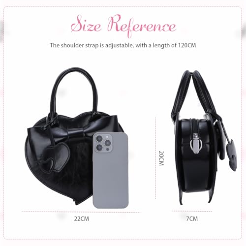 KUANG! Women's Bowknot Tote Purse Shoulder Bag Heart Crossbody Pu Leather Top Handle Handbag for Women3