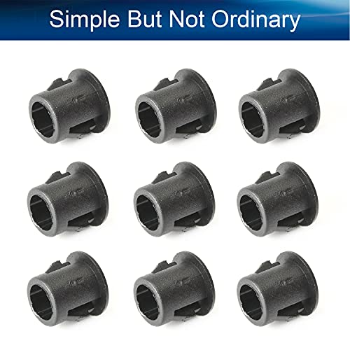 Image of Heyiarbeit 50pcs Hole Plugs 6mm /0.24 inch Nylon Plastic Round Snap in Type Locking Hole Tube Furniture Fencing Post Pipe Insert End Caps Black Tone