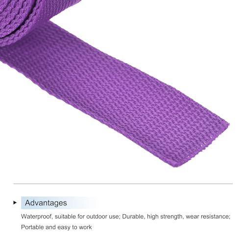 Image of MECCANIXITY Lightweight Polypropylene Webbing Strap 1.5 inch 10 Yard Backpack Strapping Band Purplish Red for Outdoor Luggage Cargo Straps