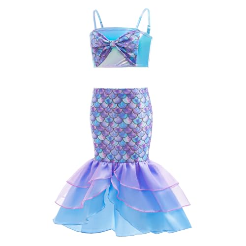 Image of Girls 4pcs Swimsuit Bathing Suit Princess Bikini Set for Toddler Little Kids Beach Swimwear