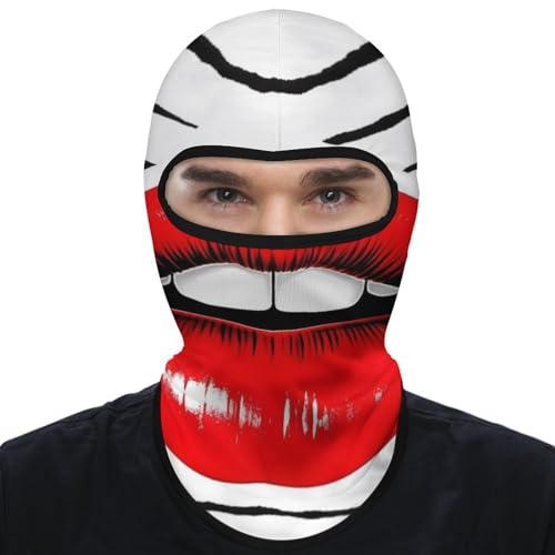 Balaclava para Hombres y Mujeres con Diseño de Labios Rojos, Máscara Facial Completa para Ciclismo, Esquí y Motociclismo miniatura 1
