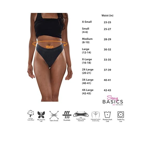 Sexy-Basics-Womens-6-Pack-Active-Sport-Thong-Buttery-Soft-Panties-Underwear Sexy Basics Women's Active Sport Thong Panties Underwear - Multi Packs