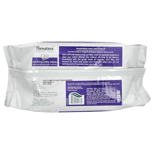 Himalaya Soothing Baby Calming Wipes for Soft, Clean, and Sensitive Skin, 72... - Image 2