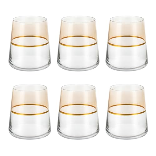 KASANOVA Set 6 bicchieri acqua 420 ml beige e oro Spectrum