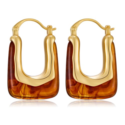 Big Acrylic Hoop Earrings for Women Hypoallergenic U Shaped Hoop Earrings Statement Earrings Jewelry