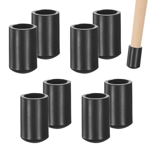 Image of M METERXITY 8-Pack Chair Leg Caps, 1 /4 Inch(6mm) PVC Chair Leg Floor Protectors for Folding Chairs /Metal Chairs /Furniture Table /Hardwood Floors, Round Non-Slip Cover End Tips [Black]