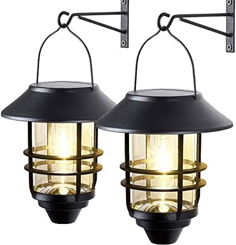 Illuminate Your Space with These 5 Red Shed Solar Lanterns 2 2 Pack Solar Lights Outdoor Lanterns,Waterproof Hanging Solar Lights Lantern Glass Metal with Wall Mount Kit, Garden Lanterns Solar Powered for Outdoor, Fence, Front Porch Exterior Lighting