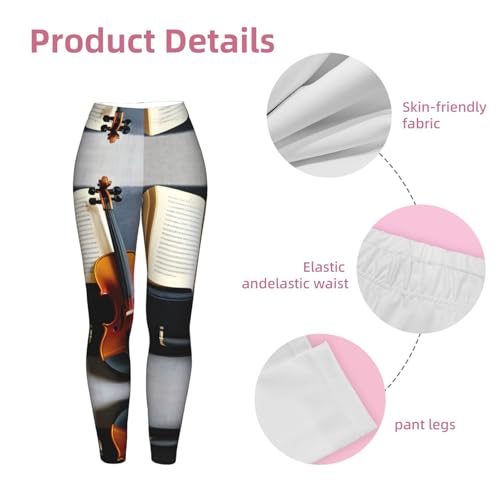 Leggings de compresión mujer mallas suaves estampado de violín 6