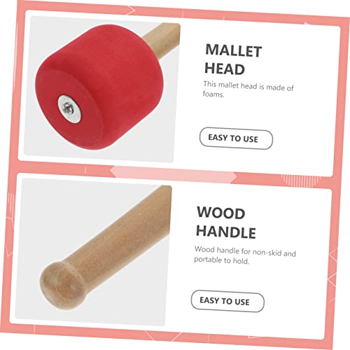 4 piezas de mazos de percusión para bombo con cabeza de espuma, accesorios para bandas escolares y de marcha miniatura 2