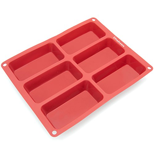 Freshware Mini molde de silicone de 6 cavidades para sabão, pão, muffin, brownie, pão de milho, chee