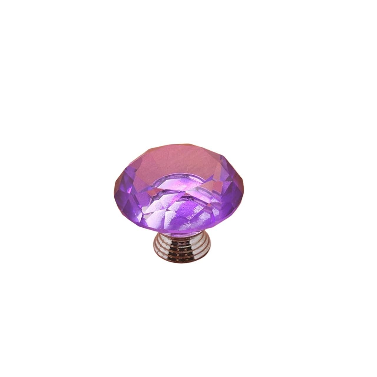 Boutons en cristal violet 40 mm pour réparer et embellir un meuble usé