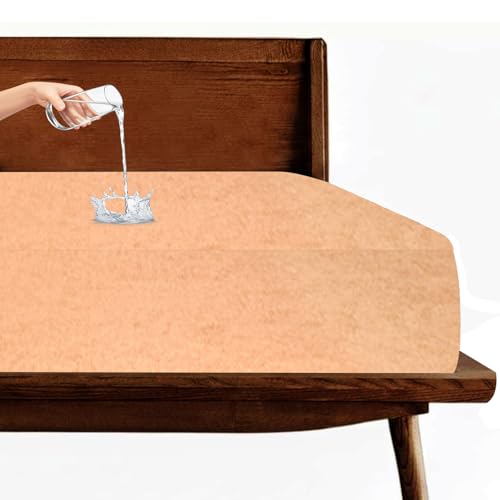 Image of The Furnishing Tree Medium /Diwan Size Mattress Protector 78x48 Inch | 100% Waterproof, Cotton Feel, Breathable & Hypoallergenic | Fitted Bed Cover (Fits Up to 10 inch) | 1 Year Warranty, Beige