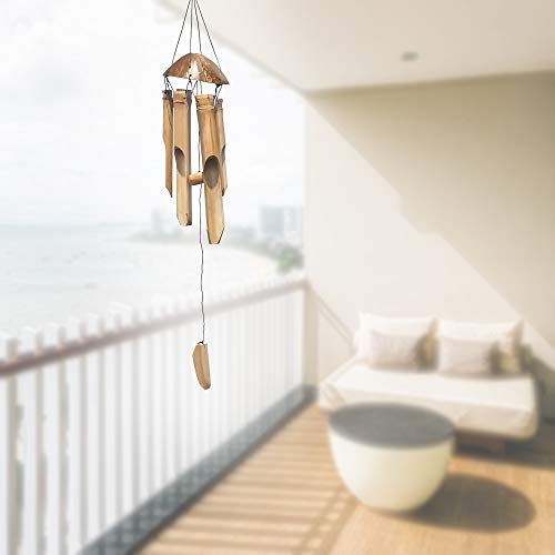 VIE Naturals Bamboo Wind Chimes 25cm, Brown, One - Image 4