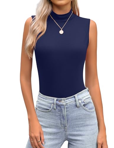 Zeagoo Womens Mock Turtleneck Tank Tops 2026 Slim Fitted Sleeveless Top Stretchy Basic Casual Layer...