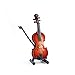 Dselvgvu Wooden Miniature Violin with Stand, Bow and Case Mini Musical Instrument Violin Replica Collectible Figurines Dollhouse Accessories Model Home Decoration Display Ornament (3.94