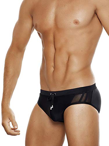 Men's Brief Athletic Training Swimsuit Padded Mesh Lined Bikini Shorts Nylon Stretch Beach Swim Trunks Sexy Adjustable Drawstring Waist Briefs Swimwear #TOP1