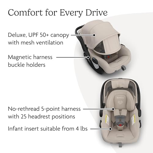 Image of UPPAbaby Mesa V3 Infant Car Seat - Easy Installation + SmartSecure Technology - Attaches to Stroller | Base + Infant Insert Included - Ada (Sandstone)