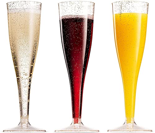 30 Pack Plastic Champagne Flutes - 5 Oz Disposable Clear Plastic Toasting Glasses - Wedding Party Cocktail Mimosa Plastic Cups - Thumbnail 7