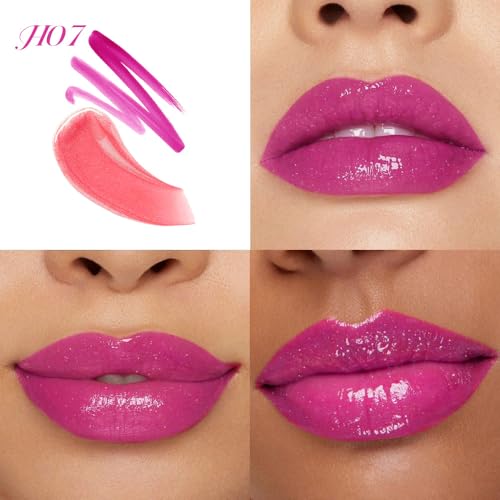 Image of evpct ‌Hot Pink Matte Liquid Lipstick Marker Pen Lip Liner Set with Lip Oil, Shine Finish, 2 in 1 Lipgloss Lipstick Long Lasting Waterproof for Women, Lips Color Stain 24hr Original Smudge Proof