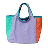 [JIAHU] 新色／エコバッグ 小さめ ミニサイズ コンビニ用 お弁当 折畳み 大容量 コンパクト おしゃれ 可愛い 厚手 丈夫トートバッグ 買い物バッグ ショッピングバッグ メンズ レディース 軽量 通勤 通学 折りたたみ 母の日 ギフト (パープル)