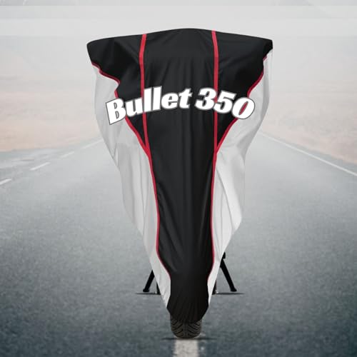 Image of Motorcycle Bike Body Cover for Outdoor Use - Heavy Fabric Water Resistant Two Wheeler Cover with UV, Dust & Rain Protection Compatible for Bullet 350