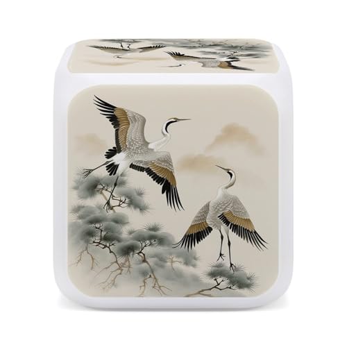 Despertador digital de grúas japonesas con luces decorativas multicolor para regalar 5