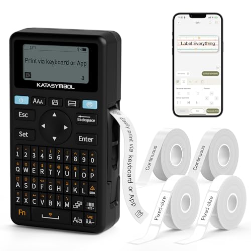 SUPVAN E11 Bluetooth Label Maker with 4 Tapes