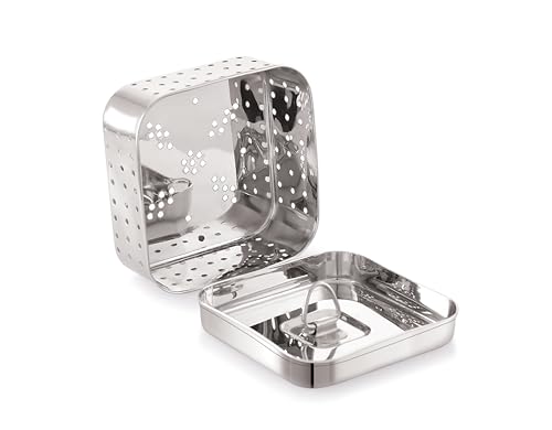 Image of Tosaa Stainless Steel Paneer Maker Mould - Medium Size (350ml) | Square Paneer /Tofu Press with Lid | Whey Separator for Homemade Paneer, Tofu & Cheese | Easy to Use & Clean