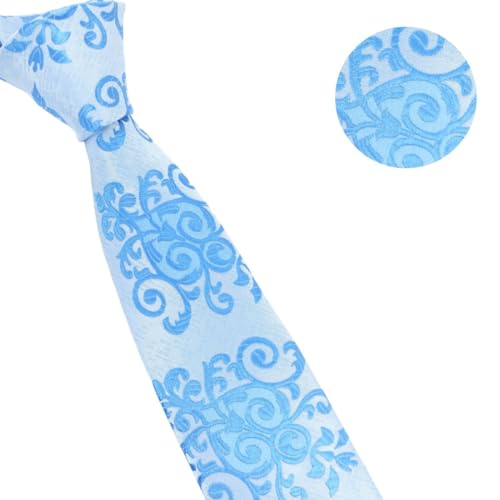 Gravata Masculina Slim Azul Floral Casamento Padrinhos Culto