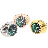 JEWEDECO 3 pezzi Orologio Anello Dito Donna Mini Design Roman Numerals Acciaio Inossidabile e Vetro Decorativo per Uso Quotidiano e Feste