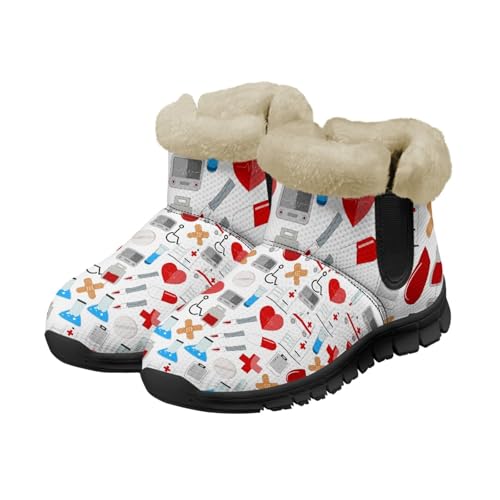 Snow Boots for Women -Fashion Winter Warm Snow Boots Anti-Slip outdoor Furry bootie for men women