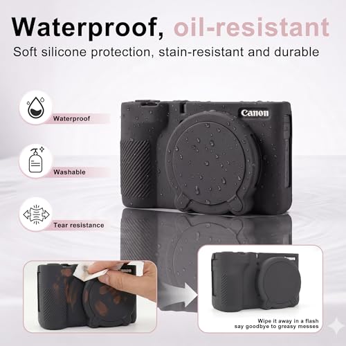 Funda para cámara Canon PowerShot V1 silicona negra miniatura 5