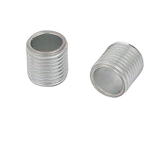 Image of uxcell Lamp Pipe Nipple, M10 Thread 10mm Length Hollow Lamps Repair Part Hardware for Lamp Lights, Zinc Plated Silver Tone, Pack of 10