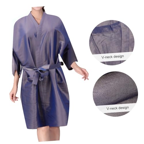 Ipetboom Delantal de Barbero y Bata de Salón para Corte de Cabello, Dama de Peluquería Gris Dorado de Alta Gama con Cobertura Protectora, Capa Profesional para Clientes de Spa en Salones y Barberías miniatura 7