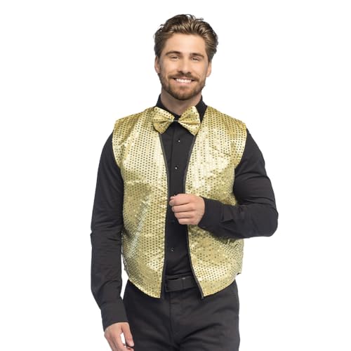 Boland - Set de disfraz para adultos, chaleco y pajarita con lentejuelas, accesorios para disfraces, carnaval, Nochevieja, fiesta temática