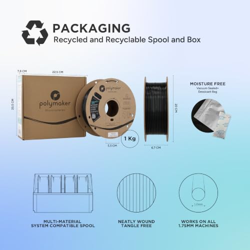 Image of Polymaker PETG Galaxy Red 3D Printer Filament 1.75mm 1kg, High Speed PETG up to 300mm /s, High Strength New Formula, Excellent Layer Adhesion, Warp Free, Compatible with Most 3D Printers