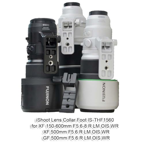 iShoot Lens Collar Foot Tripod Mount Ring Support Base Compatible with Fuji XF 150-600mm F5.6-8 R LM OIS WR, XF 500mm F5.6 R LM OIS WR & GF 500mm F5.6 R LM OIS WR, Arca-Swiss Fit Quick Release Plate
