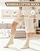 Chalier 6 Pairs Womens Crew Socks, Retro Casual Knit Socks Soft Cotton Sock for Women, Mixed Color