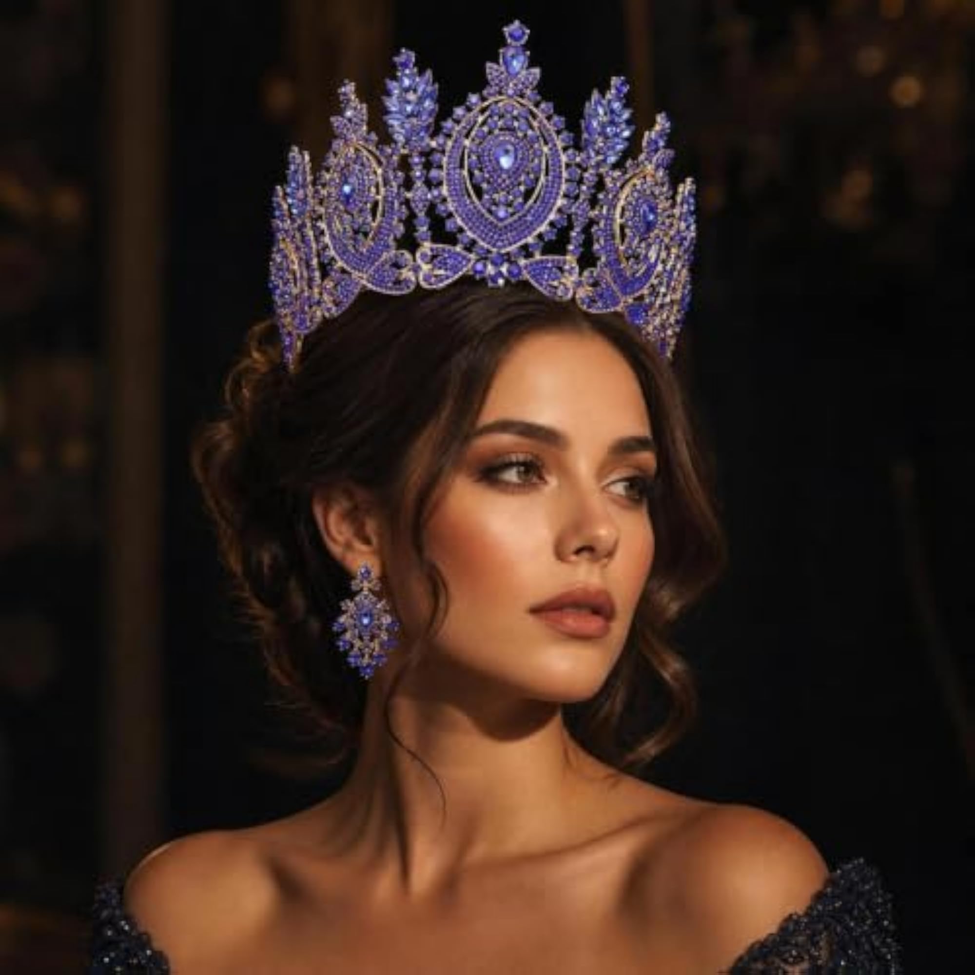 Bridal Crown Baroque Tiara with Comb, Ornate Design