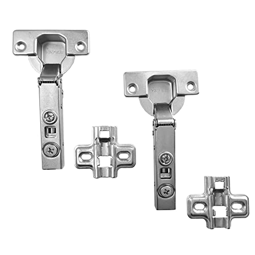 HAFELE 110 Degree Kitchen Cabinet Cupboard Soft Close Door Hinge Full Overlay with Straight Hydraulic Cushioning, Pack of 2 Silver